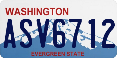 WA license plate ASV6712