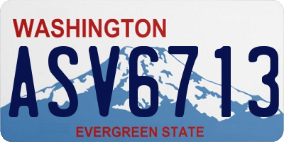 WA license plate ASV6713