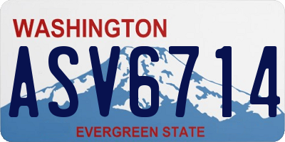 WA license plate ASV6714