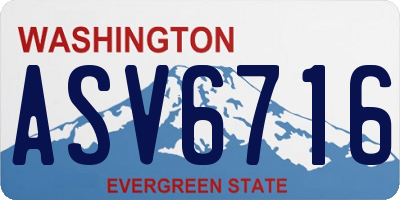 WA license plate ASV6716