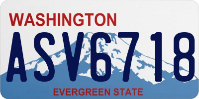 WA license plate ASV6718