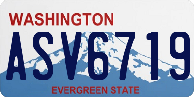 WA license plate ASV6719