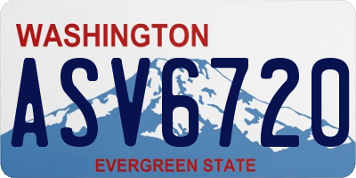 WA license plate ASV6720