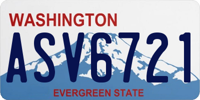 WA license plate ASV6721