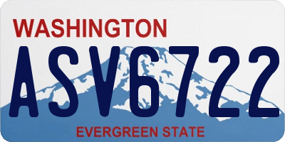 WA license plate ASV6722
