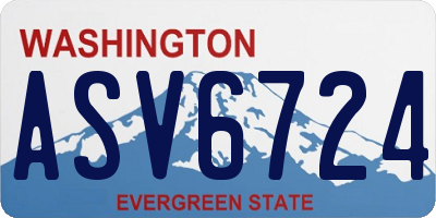 WA license plate ASV6724