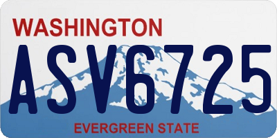 WA license plate ASV6725