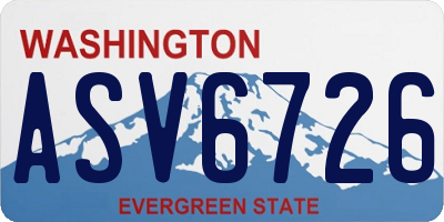 WA license plate ASV6726