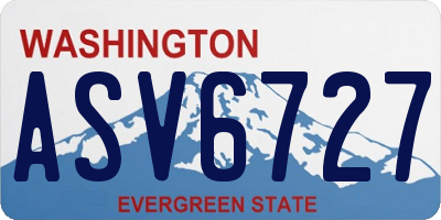 WA license plate ASV6727