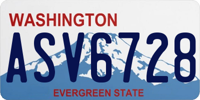 WA license plate ASV6728