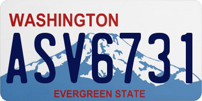 WA license plate ASV6731