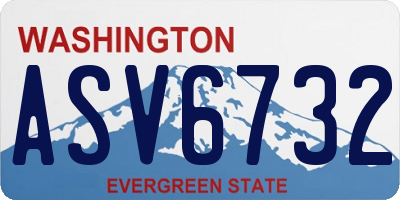 WA license plate ASV6732