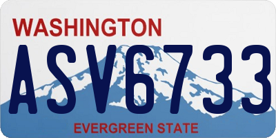 WA license plate ASV6733