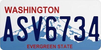WA license plate ASV6734