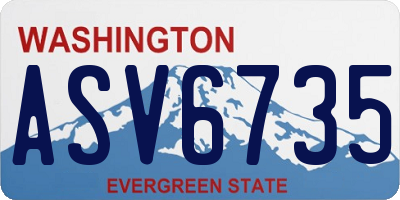 WA license plate ASV6735