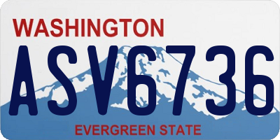 WA license plate ASV6736