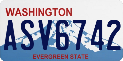 WA license plate ASV6742