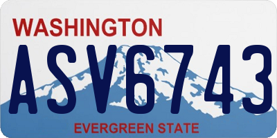 WA license plate ASV6743