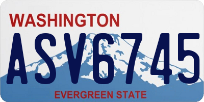 WA license plate ASV6745