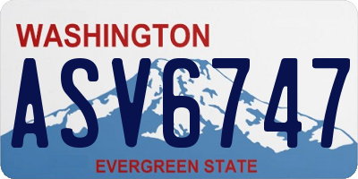 WA license plate ASV6747