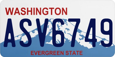 WA license plate ASV6749