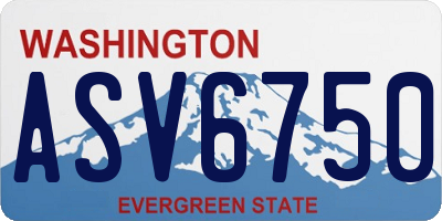 WA license plate ASV6750