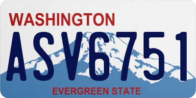 WA license plate ASV6751