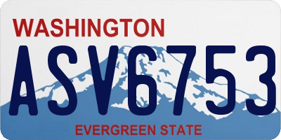 WA license plate ASV6753