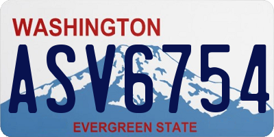 WA license plate ASV6754