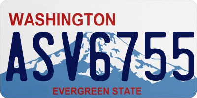 WA license plate ASV6755