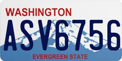 WA license plate ASV6756