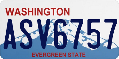 WA license plate ASV6757
