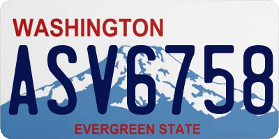 WA license plate ASV6758
