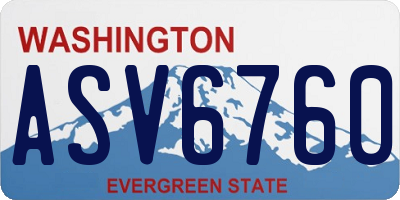 WA license plate ASV6760