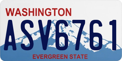 WA license plate ASV6761