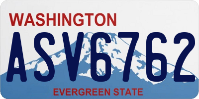 WA license plate ASV6762