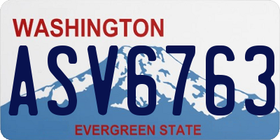 WA license plate ASV6763
