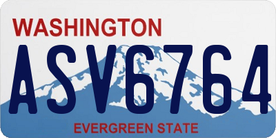 WA license plate ASV6764