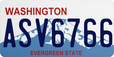 WA license plate ASV6766