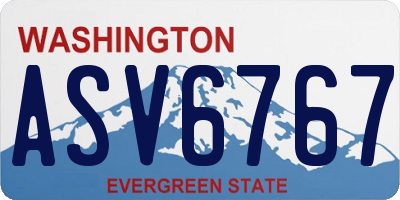 WA license plate ASV6767