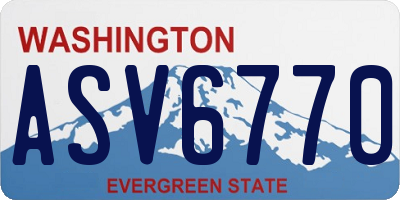 WA license plate ASV6770