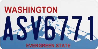 WA license plate ASV6771