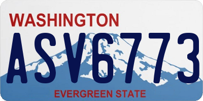 WA license plate ASV6773