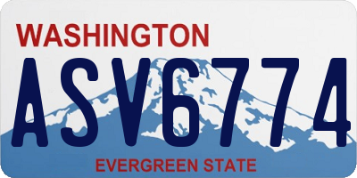 WA license plate ASV6774