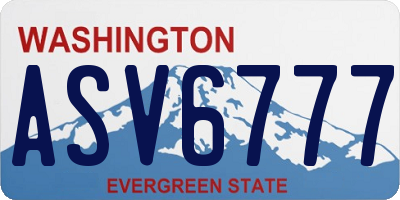 WA license plate ASV6777