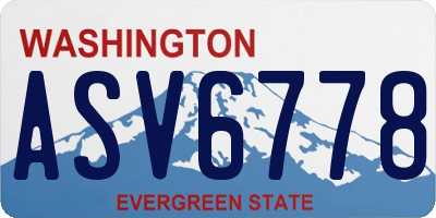 WA license plate ASV6778