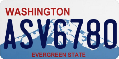 WA license plate ASV6780