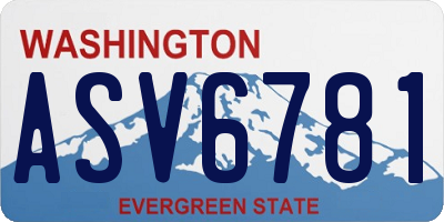 WA license plate ASV6781