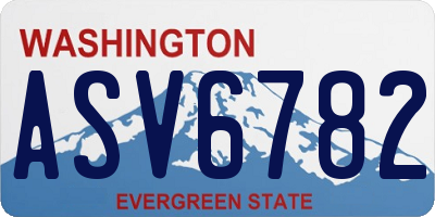 WA license plate ASV6782