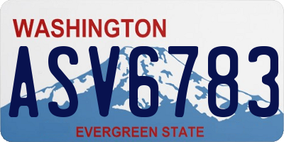 WA license plate ASV6783
